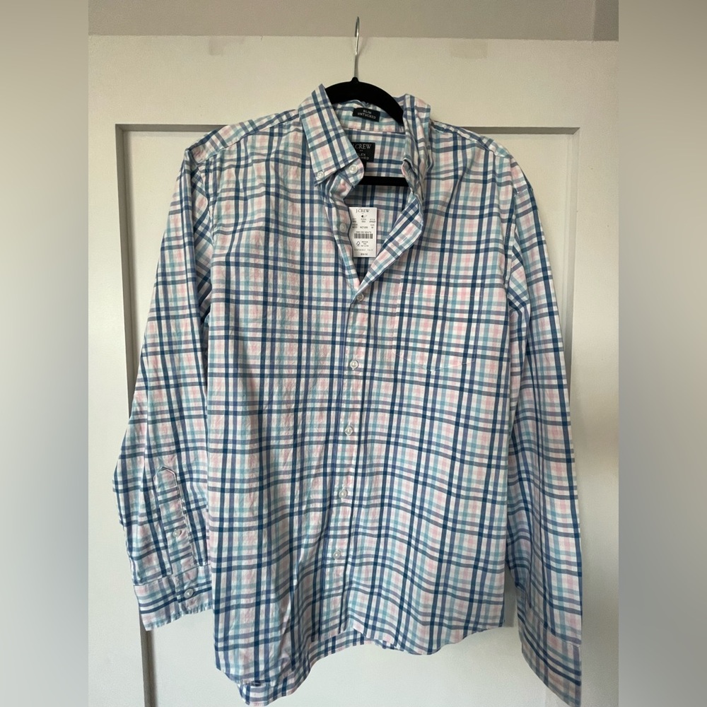 J. Crew slim untucked flex washed button up shirt with button collar